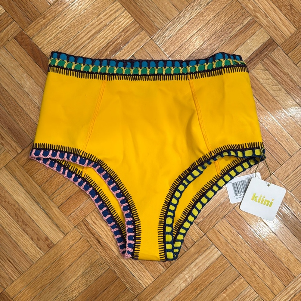 Kiini Ro yellow high waist bikini Large